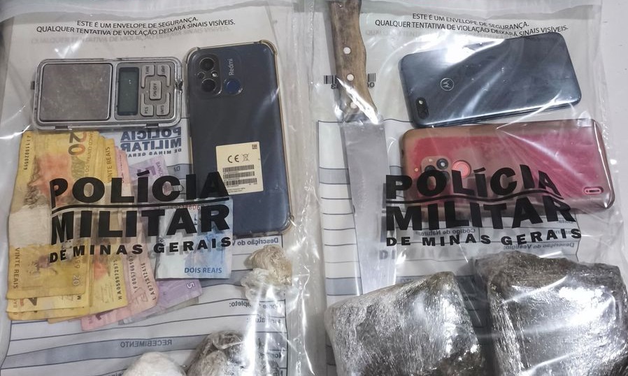 Trio é preso suspeito de tráfico de drogas no Bairro da Glória em Santos Dumont